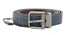 Dolce & Gabbana Blue Perforated Leather Gray Buckle Belt